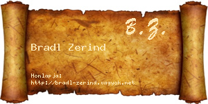 Bradl Zerind névjegykártya
